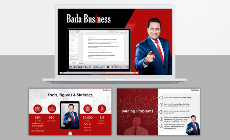 Bada business powerpoint slides design portfolio design for vivek bindra the indian motivational speaker