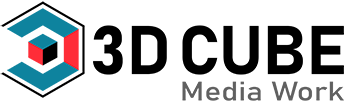 logo design of 3d cube media work, best graphic design service provider